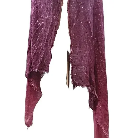 Gaynor Bongard NWT Fur Wool Blend Purple Atene Vinaccia Stole Wrap Scarf